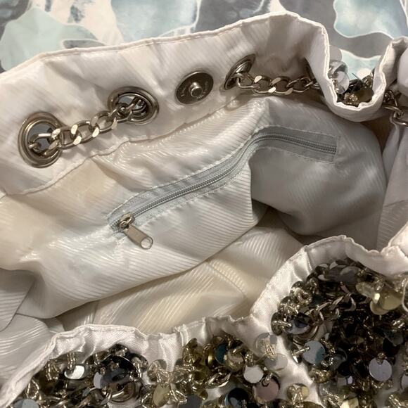 Silver and Gold sequin shoulder mini purse - Picture 5 of 7